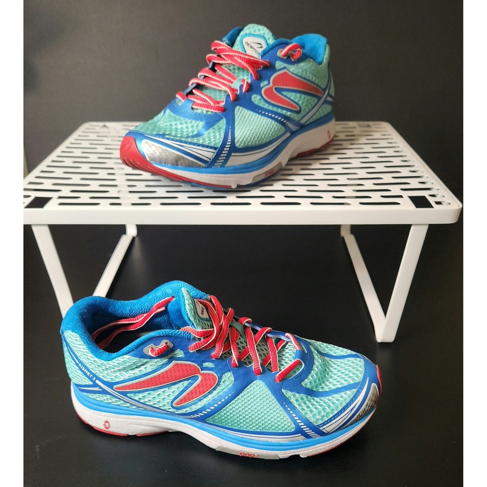 Newton Kismet 3 Womens Running Shoes Teal Blue Red Stability Sneakers Size 8.5
